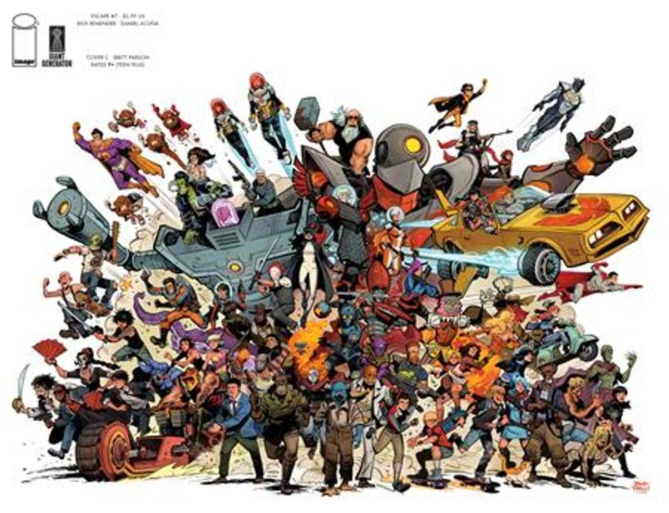 Escape #7 Cover C Inc 1:15 Brett Parson Giant Generator Group Shot Wraparound Variant