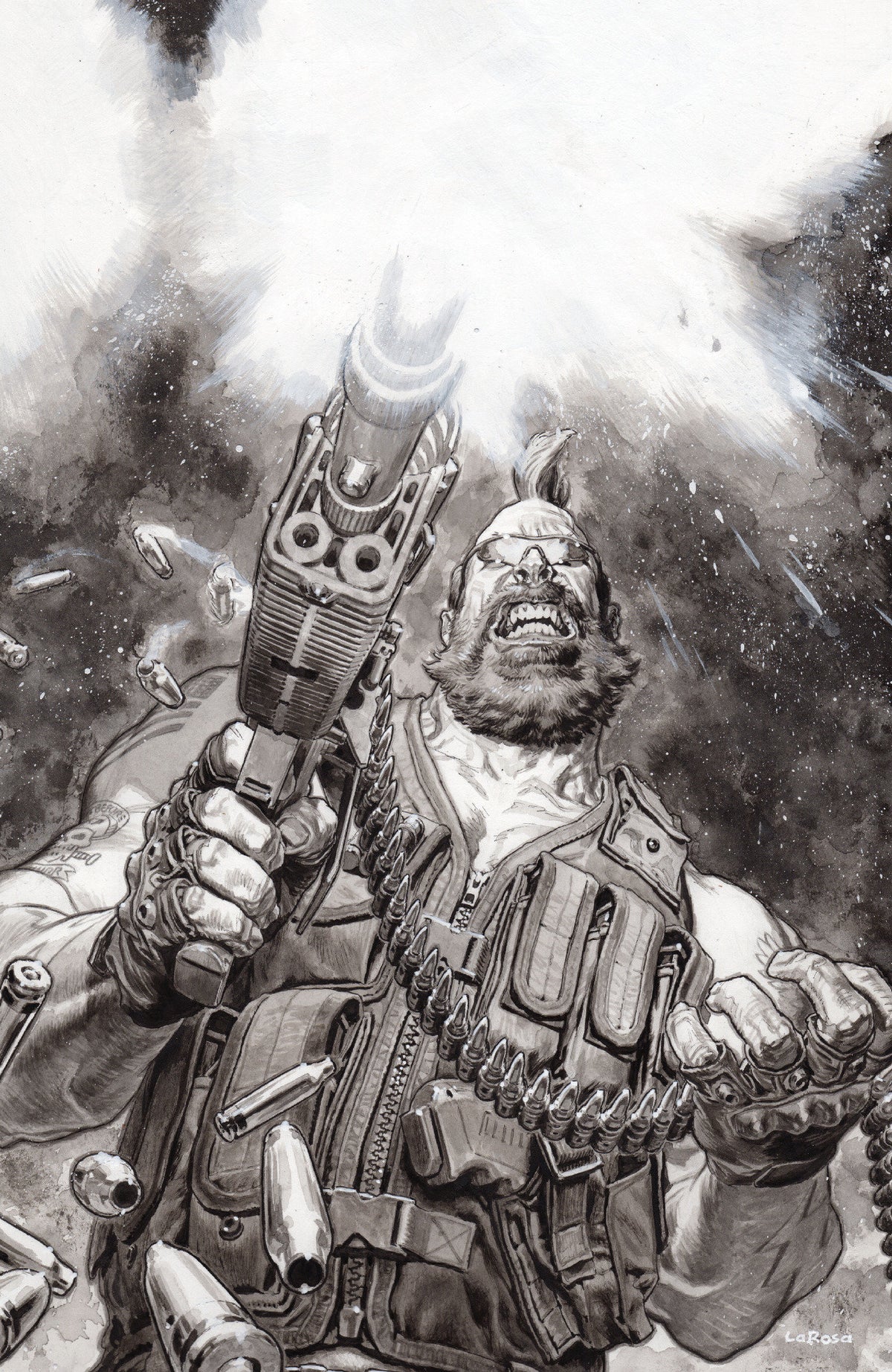 Fort Psycho #2 Cover E Inc 1:20 Lewis Larosa Black & White Variant