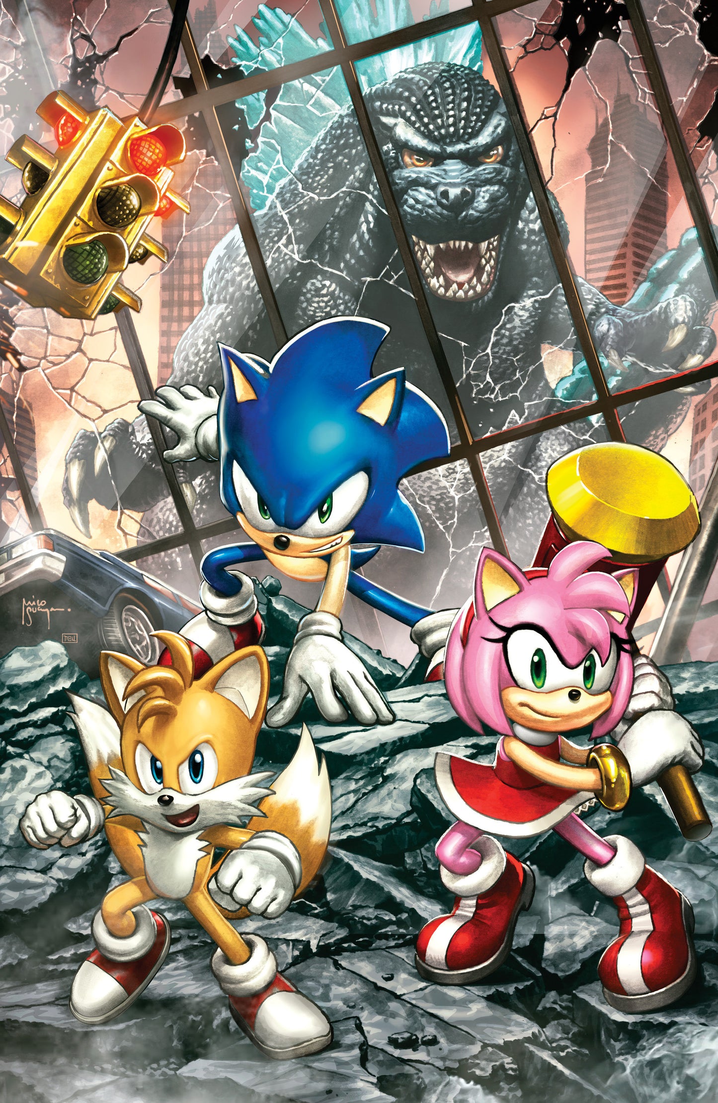 Sonic The Hedgehog X Godzilla #1 Variant Ri (75) (Suayan Full Art)