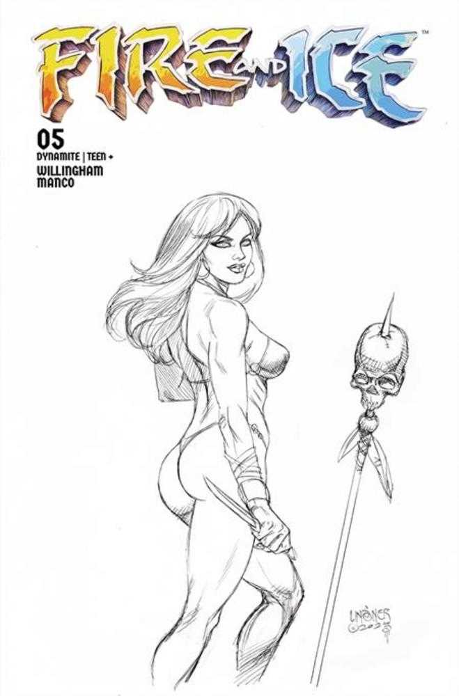 Fire And Ice #5 Cover F 1 in 10 Joseph Michael Linsner Line Art Variant