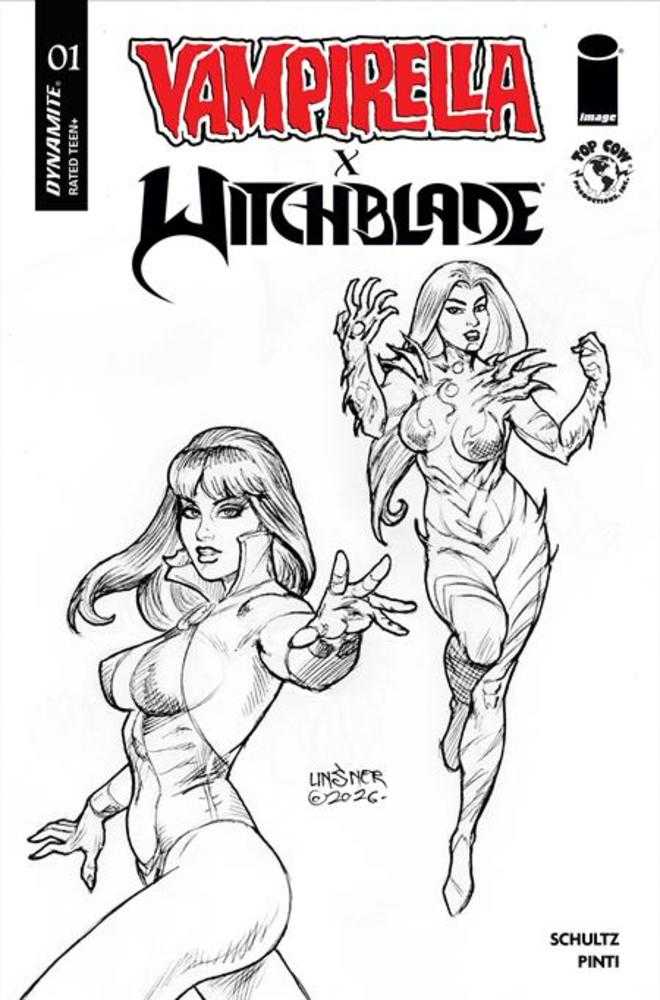 Vampirella X Witchblade Special #1 (One Shot) Cover K Inc 1:15 Joseph Michael Linsner Line Art Variant