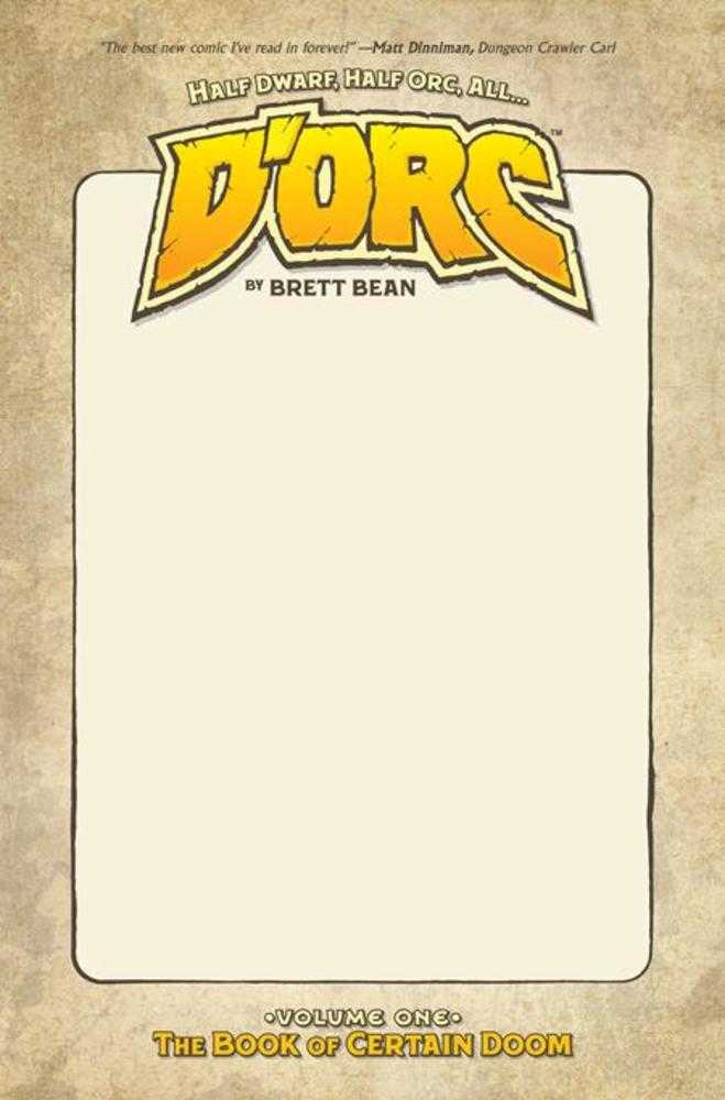 Dorc TPB Vol 01 2nd Printing DM Exclusive Blank Sketch Cover