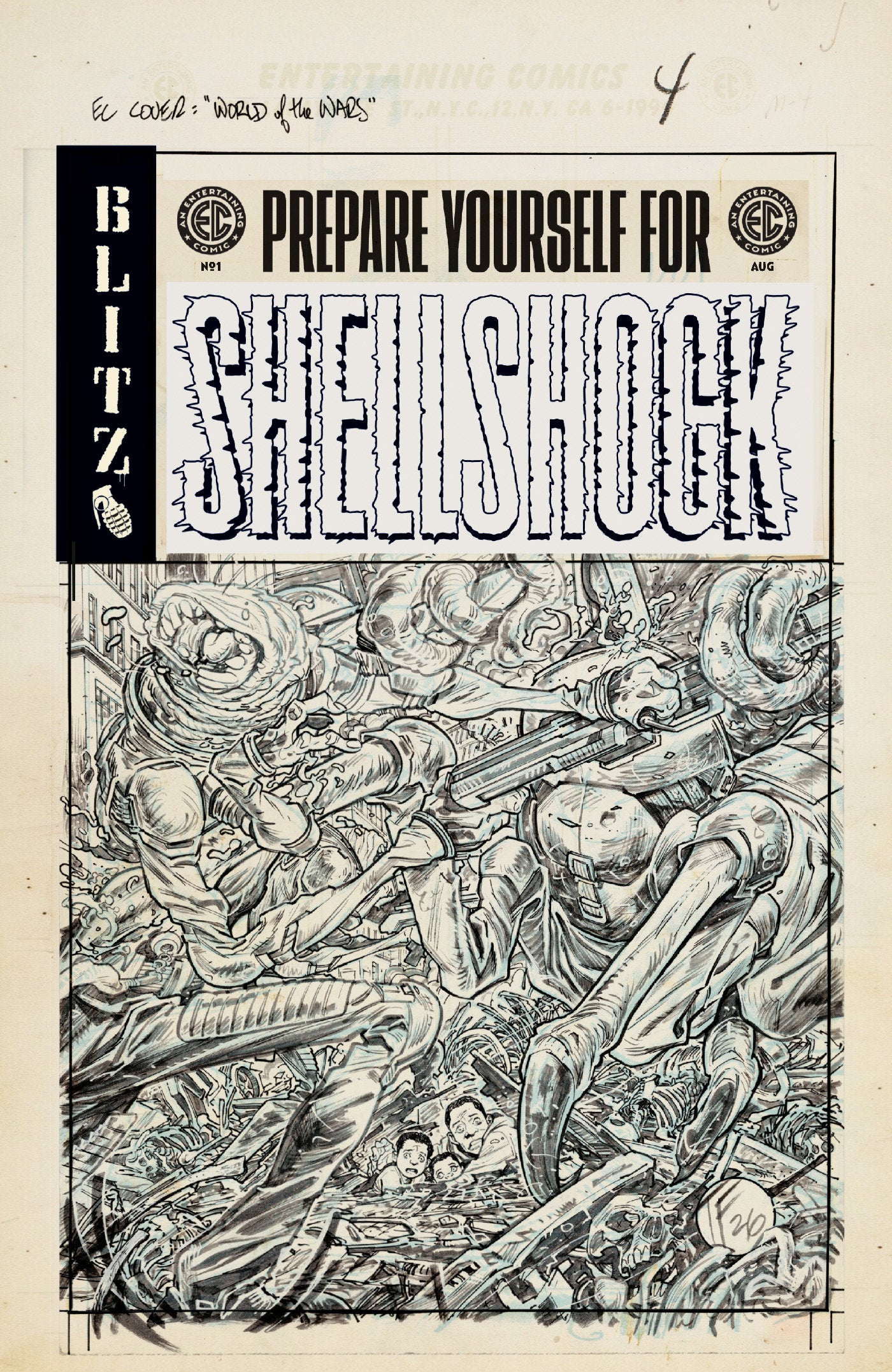 EC Shellshock #1 Cover F Inc 1:20 Tom Fowler Black & White Artist Edition Variant