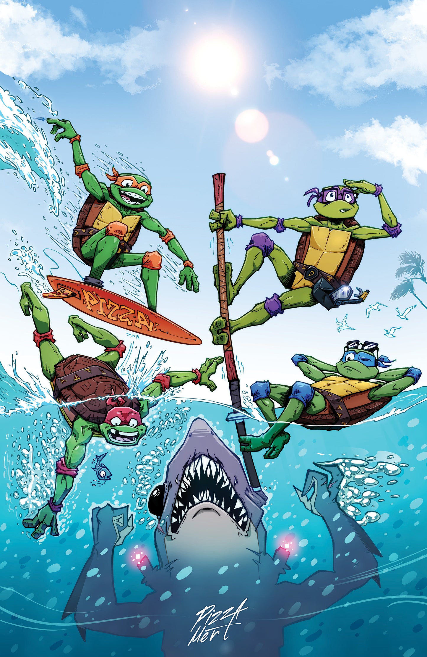 Tales Of The Teenage Mutant Ninja Turtles: Coastal Chaos #1 Variant Ri (25) (Pizza Mert Full Art)